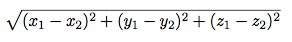 3-D distance formula