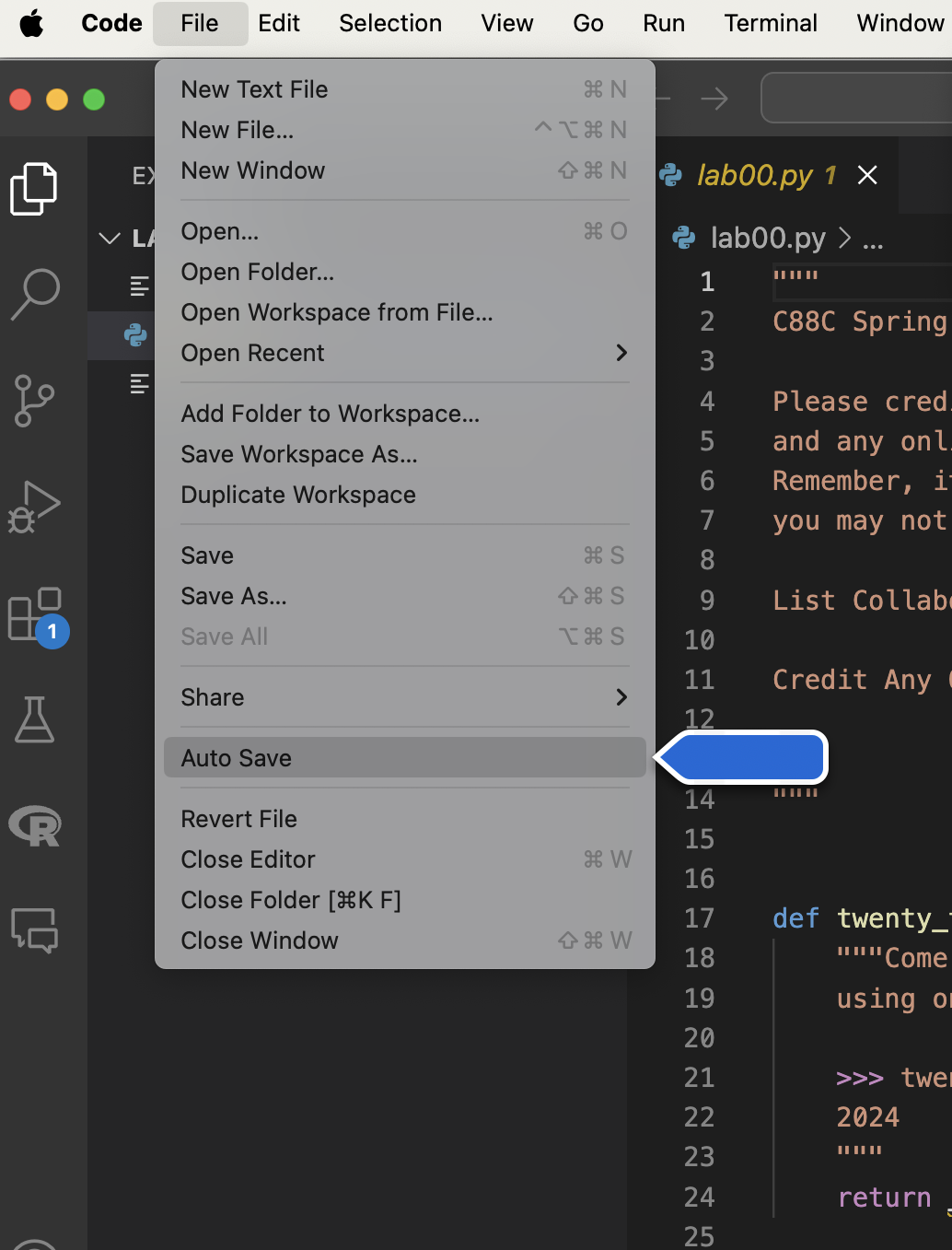 VS Code auto save settings